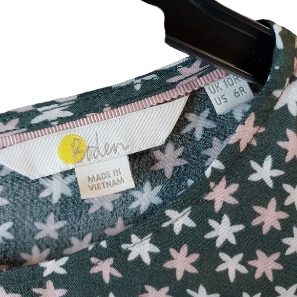 Boden size 6 sage green with white and light pink starfish/stars jersey dress - Picture 7 of 14